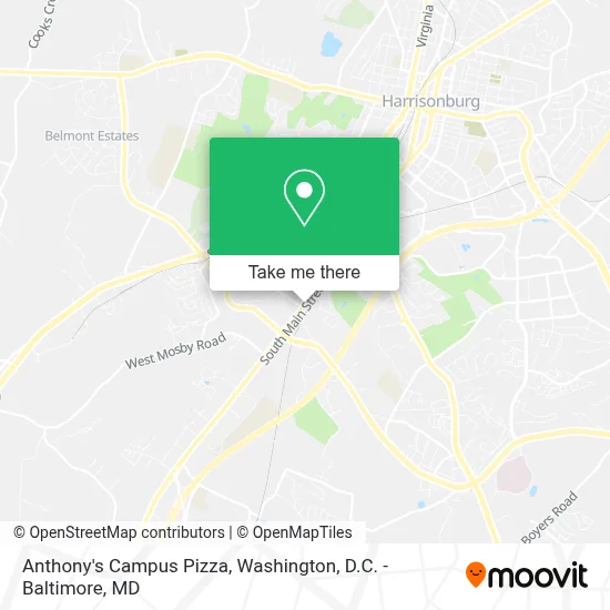 Anthony's Campus Pizza map