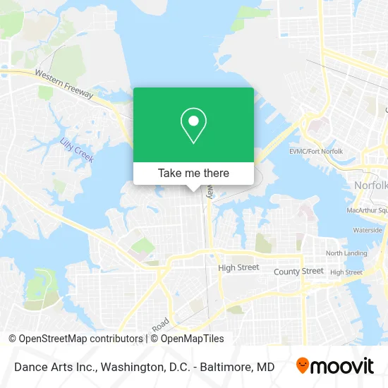 Dance Arts Inc. map