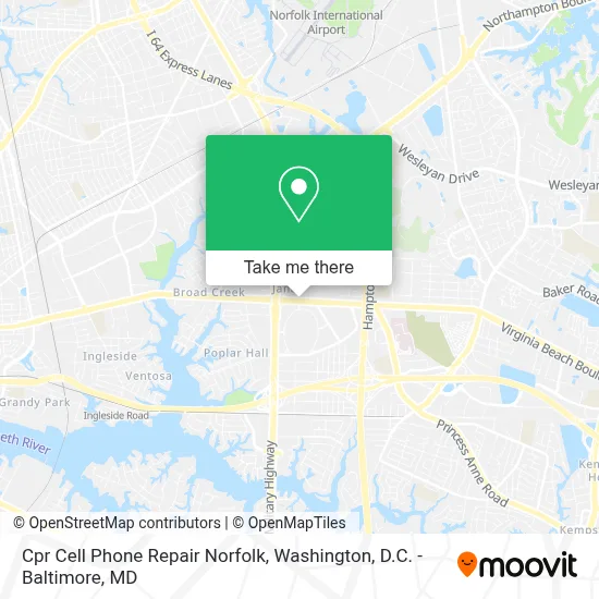Cpr Cell Phone Repair Norfolk map