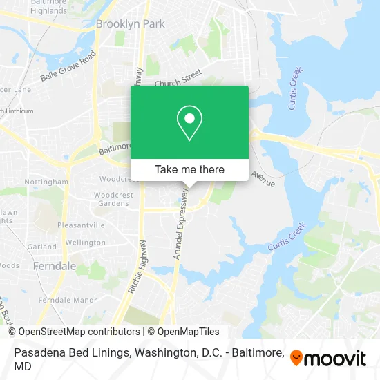 Pasadena Bed Linings map