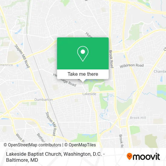 Lakeside Baptist Church map