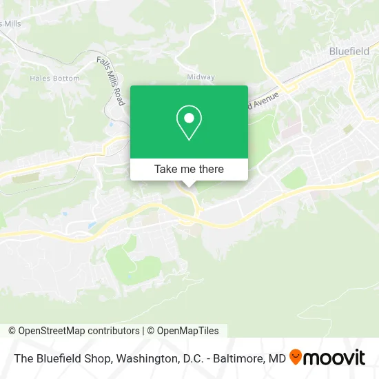 The Bluefield Shop map