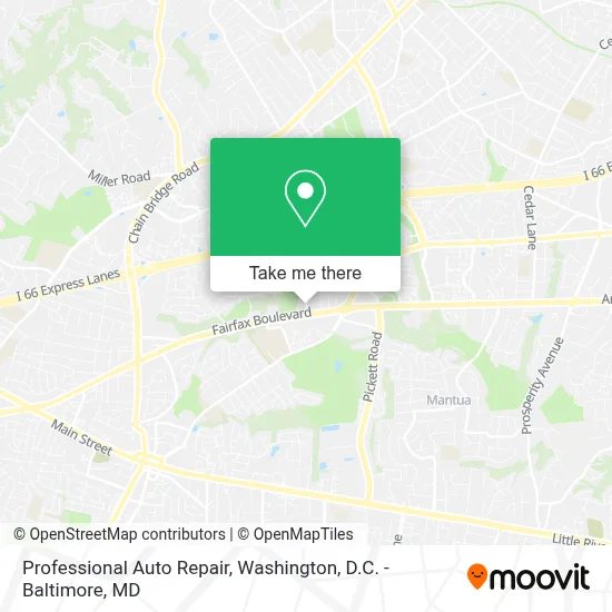 Professional Auto Repair map