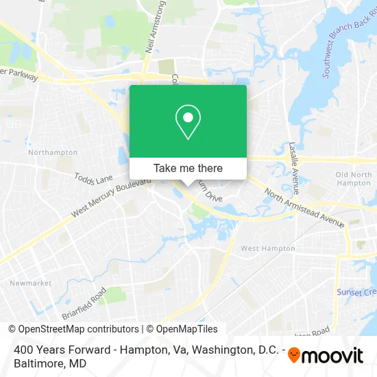 400 Years Forward - Hampton, Va map