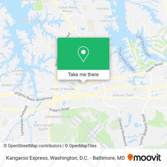 Kangaroo Express map