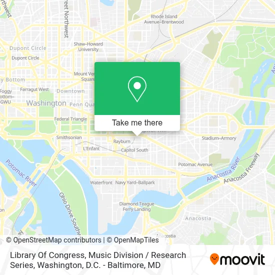 Library Of Congress, Music Division / Research Series map