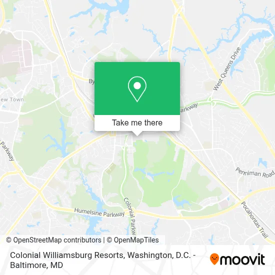 Colonial Williamsburg Resorts map
