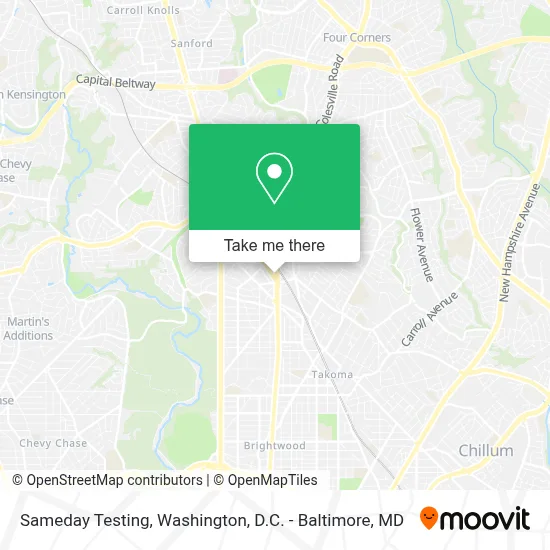 Sameday Testing map