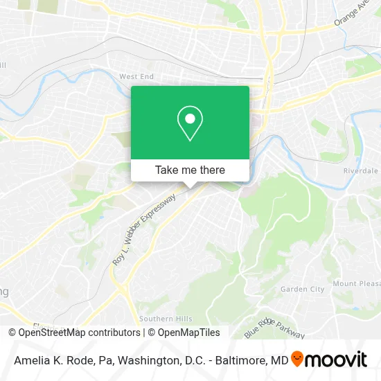Amelia K. Rode, Pa map