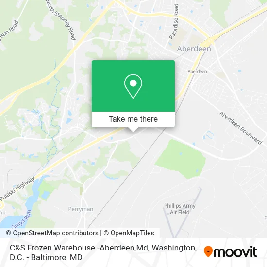 C&S Frozen Warehouse -Aberdeen,Md map