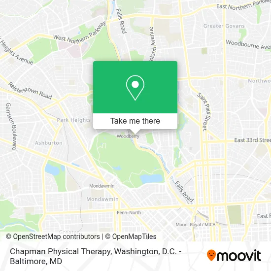 Chapman Physical Therapy map