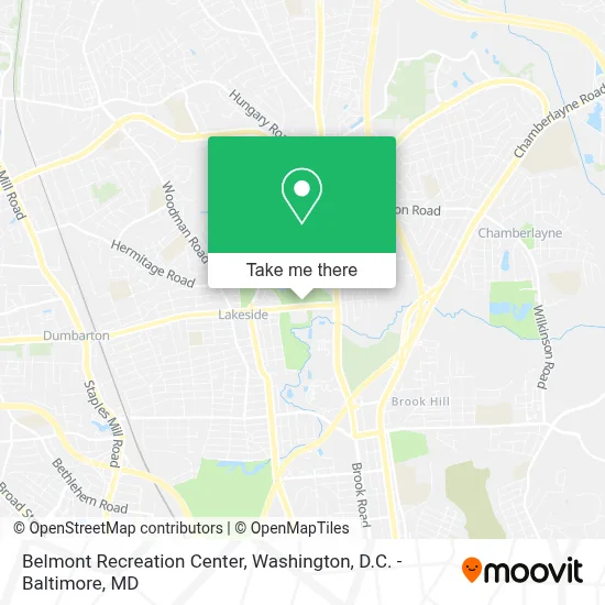 Belmont Recreation Center map