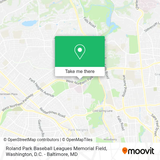 Roland Park Baseball Leagues Memorial Field map