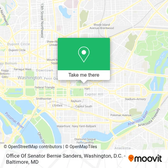Office Of Senator Bernie Sanders map