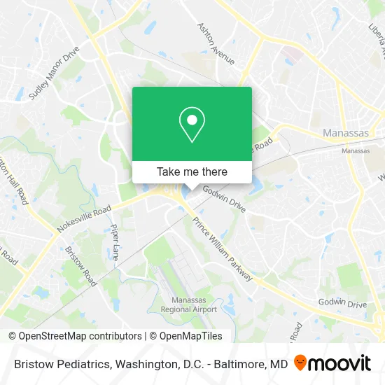 Bristow Pediatrics map