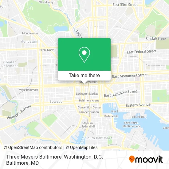 Three Movers Baltimore map