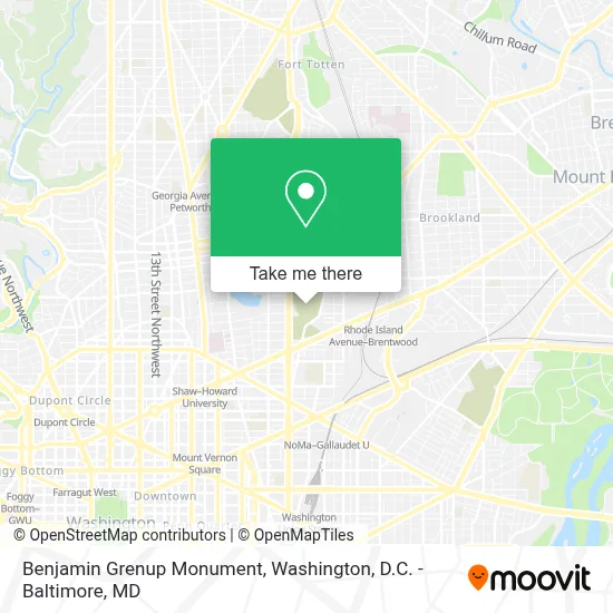 Benjamin Grenup Monument map