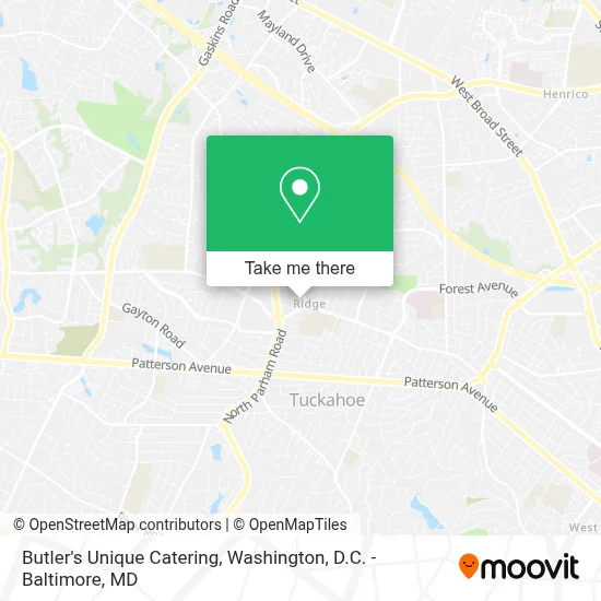 Butler's Unique Catering map