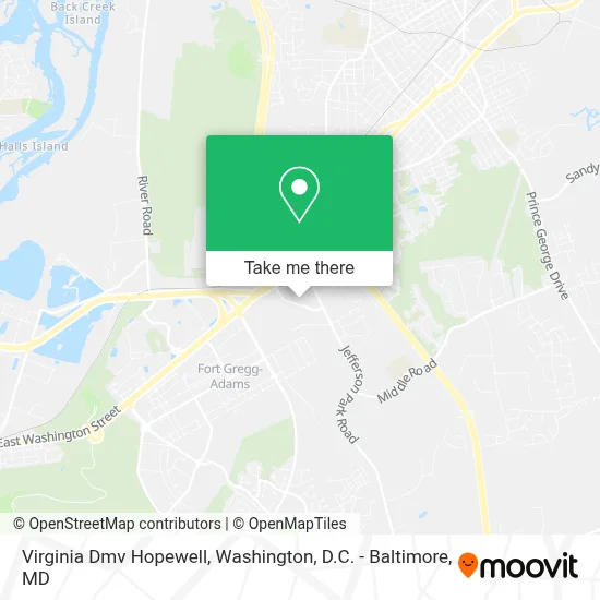 Virginia Dmv Hopewell map