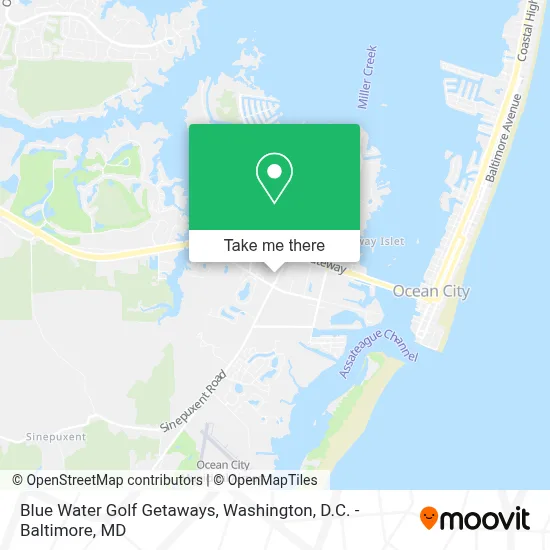 Blue Water Golf Getaways map