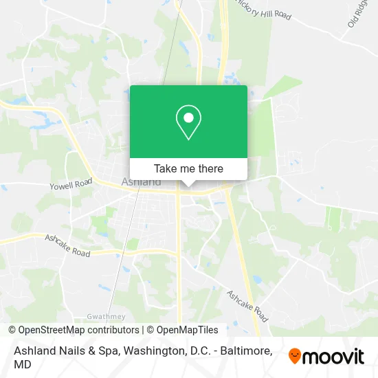 Ashland Nails & Spa map
