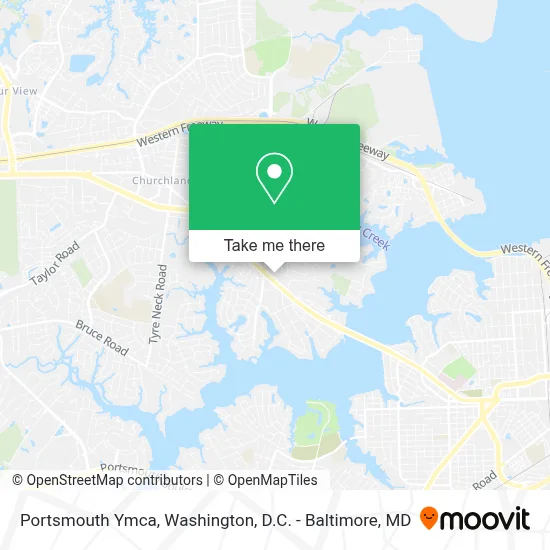 Portsmouth Ymca map