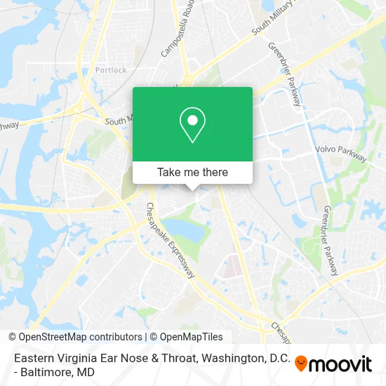 Eastern Virginia Ear Nose & Throat map