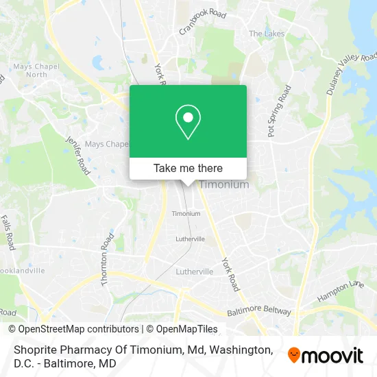 Shoprite Pharmacy Of Timonium, Md map