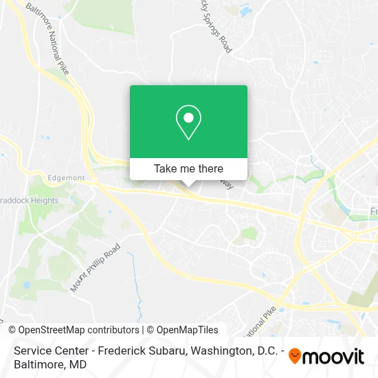 Service Center - Frederick Subaru map