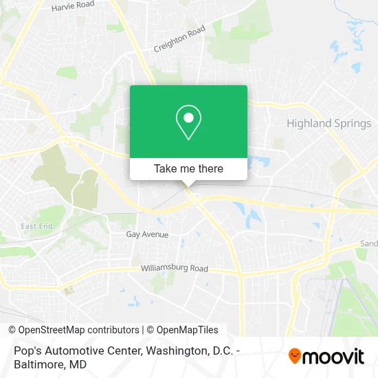 Pop's Automotive Center map