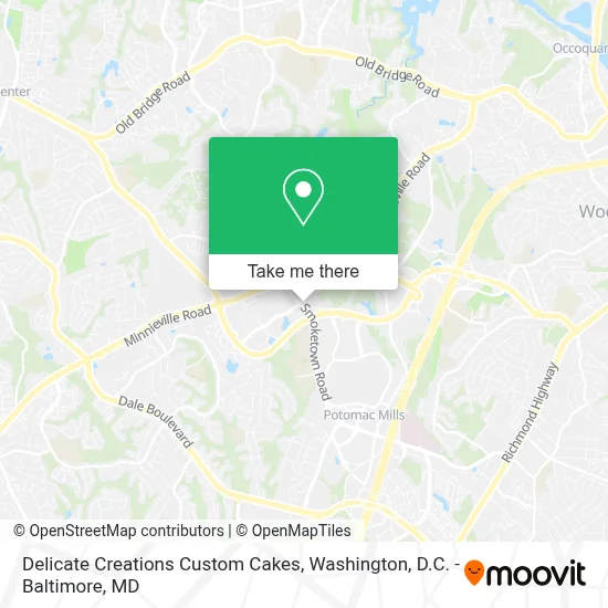 Delicate Creations Custom Cakes map