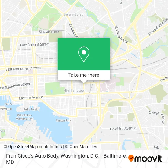 Fran Cisco's Auto Body map