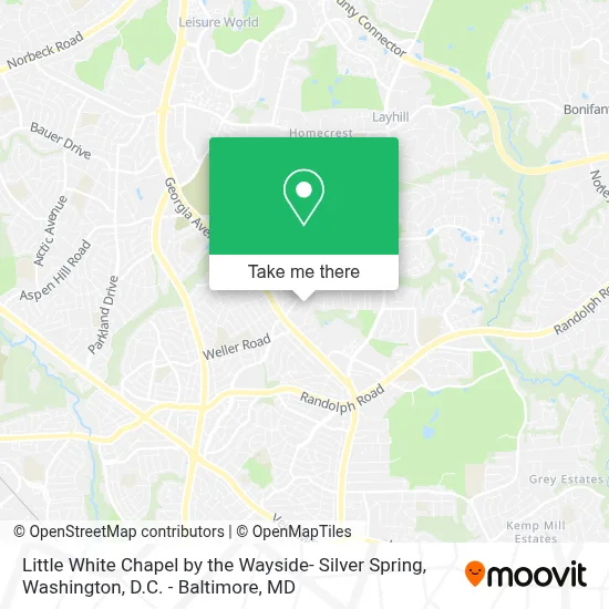 Little White Chapel by the Wayside- Silver Spring map