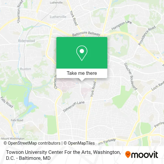 Towson University Center For the Arts map