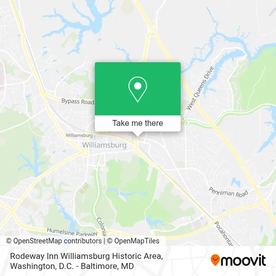 Rodeway Inn Williamsburg Historic Area map