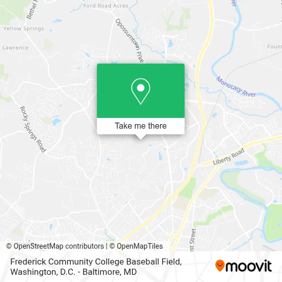 Frederick Community College Baseball Field map