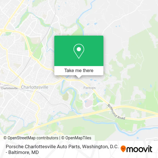 Porsche Charlottesville Auto Parts map