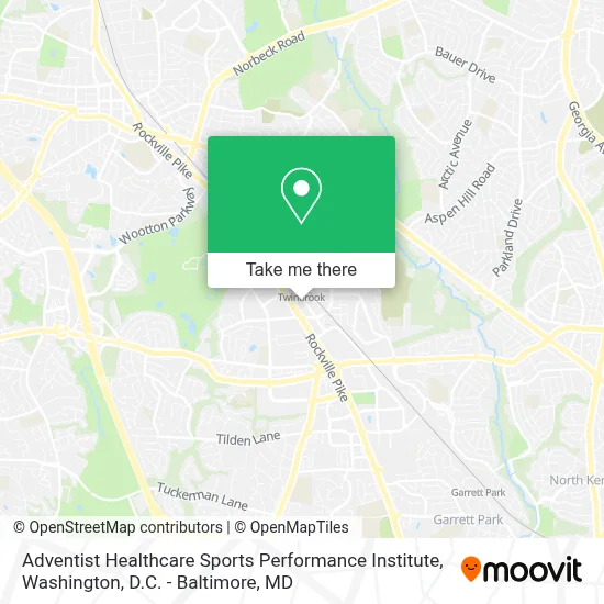 Adventist Healthcare Sports Performance Institute map