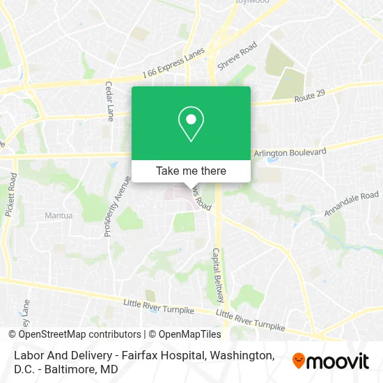 Labor And Delivery - Fairfax Hospital map