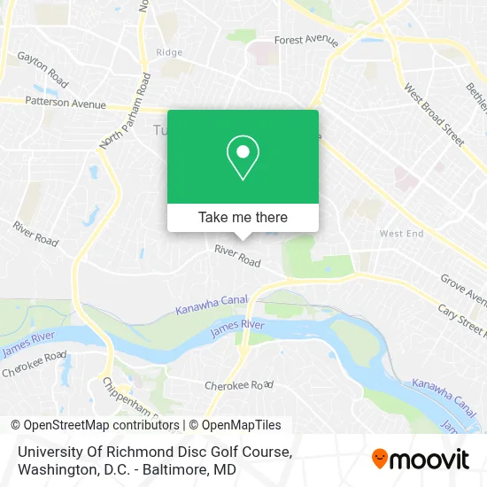 University Of Richmond Disc Golf Course map