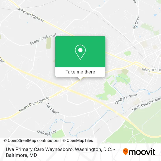 Uva Primary Care Waynesboro map