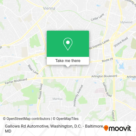 Gallows Rd Automotive map