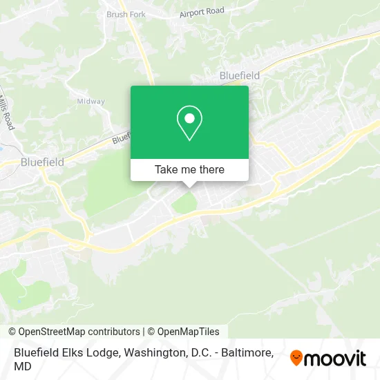Bluefield Elks Lodge map