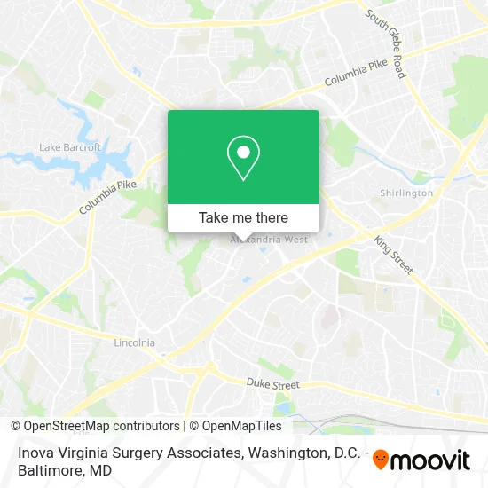 Inova Virginia Surgery Associates map