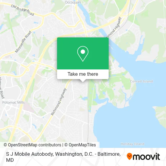 S J Mobile Autobody map