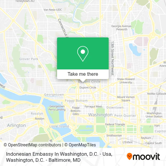 Indonesian Embassy In Washington, D.C. - Usa map