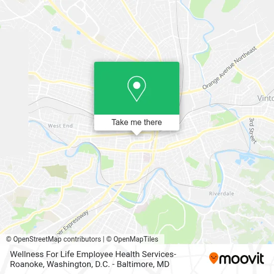 Wellness For Life Employee Health Services- Roanoke map