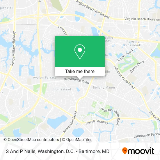 S And P Nails map