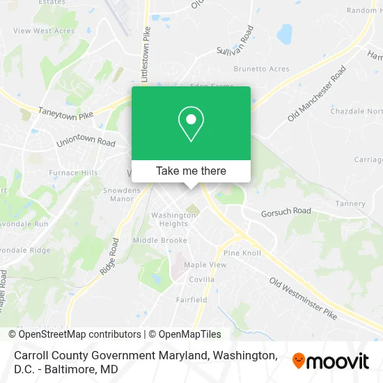 Carroll County Government Maryland map