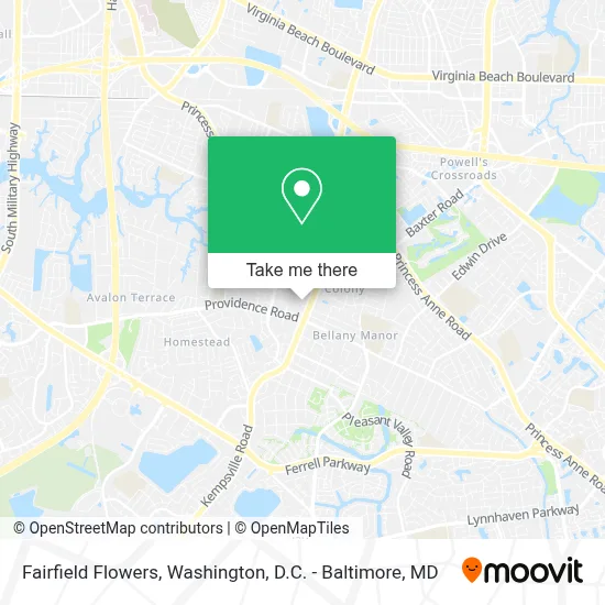 Fairfield Flowers map